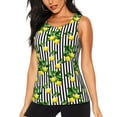 thumbnail image 1 of Fotbe Lemons on Striped Womens Loose Fit Casual Flowy Slim-Fit Tank Tops Athletic Round Neck Trendy Sleeveless Summer Tops for Gym and Yoga-Medium, 1 of 7