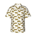 thumbnail image 1 of Fotbe Leopard Print Hawaiian Shirt for Men Unisex Summer Beach Casual Short Sleeve Cotton Linen Button Down Shirts-Medium, 1 of 5