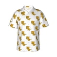 thumbnail image 1 of Fotbe Leopard Print Hawaiian Shirt for Men Unisex Summer Beach Casual Short Sleeve Cotton Linen Button Down Shirts-XX-Large, 1 of 5