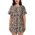 thumbnail image 1 of Fotbe Leopard Print Pajama Set for Women 2 Piece Loungewear Short Sleeve Tops and Shorts Set Soft Sleepwear-3X-Large, 1 of 7