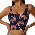 thumbnail image 1 of Fotbe Leopard Print Pattern Womens' Sports Bra Longline Wirefree Padded with Medium Support Sports Moisture-Wicking Workou Vest,Tank Top-, 1 of 9