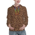 thumbnail image 1 of Fotbe Leopard Printed Pattern Womens Long Sleeve Hoodie, Pullover Hooded Sweatshirt, Kangaroo Pocket Hoodie with Eye-catching Drawstrings-Medium, 1 of 7