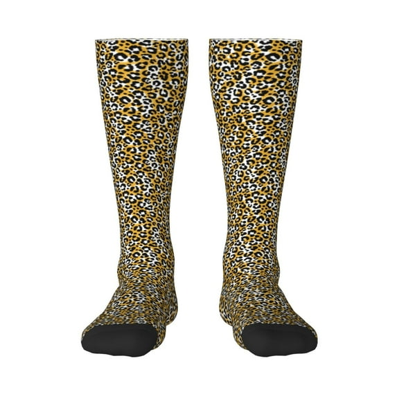 Fotbe Leopard print Women's Men's Novelty Crew Socks Cotton Socks Knee High Socks for Walking,Running,Nurses,Pregnancy
