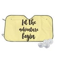 thumbnail image 1 of Fotbe Let The Adventure Begin1 Car Windshield Sunshade | Sun Visor Protector Front Window Shade, Keeps Out UV Rays, Keeps Your Vehicle Cool-Small, 1 of 7