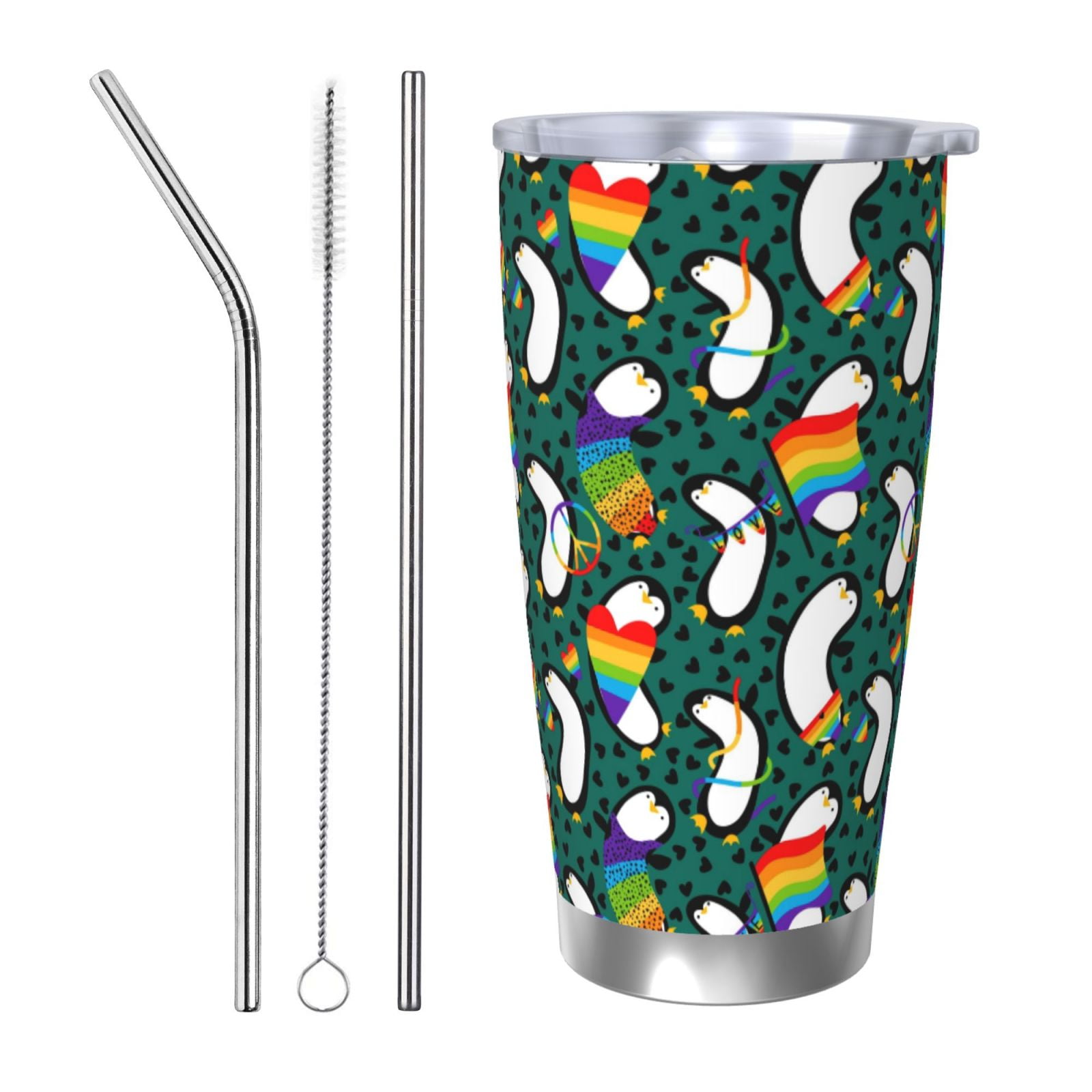 34HD I Just Freaking Love Penguin Tumbler - 40oz Vacuum Insulated Cup With Handle & Straw, Perfect Penguin Lover Gift - View #9