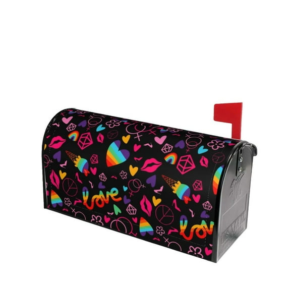Fotbe Lgbt Rainbow For Pride Mailbox Covers Post Letter Box Cover Garden Decor Standard Size-21x18 in