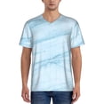 thumbnail image 1 of Fotbe Light Blue Marble Baseball Jersey Shirt for Men and Women, Casual Short Sleeves Button Down T-Shirt-Medium, 1 of 9