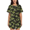 thumbnail image 1 of Fotbe Light Green Excavator Print Pajama Set for Women 2 Piece Loungewear Short Sleeve Tops and Shorts Set Soft Sleepwear-Medium, 1 of 7