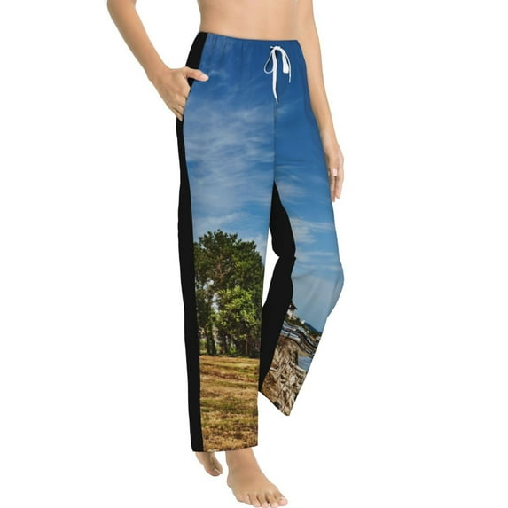 Fotbe Lighthous Women's Pajama Pants,Sleepwear Pants,Pj Bottoms Drawstring And Pockets-XX-Large