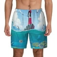 thumbnail image 1 of Fotbe Lighthouse Sea Port Men’s Swim Trunks Quick Dry Swim Shorts Board Shorts with Mesh Lining-X-Large, 1 of 9