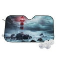 thumbnail image 1 of Fotbe Lighthouse in a Stormy Sea Car Windshield Sunshade | Sun Visor Protector Front Window Shade, Keeps Out UV Rays, Keeps Your Vehicle Cool-, 1 of 7