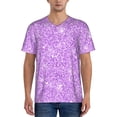 thumbnail image 1 of Fotbe Lilac Glittering Baseball Jersey Shirt for Men and Women, Casual Short Sleeves Button Down T-Shirt-Small, 1 of 9
