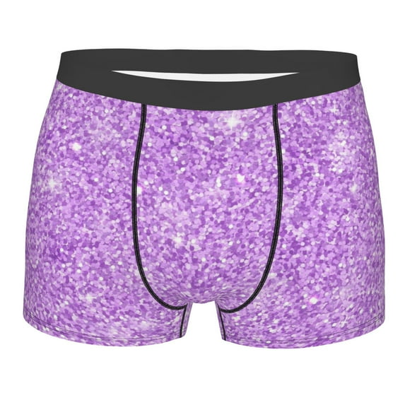 Fotbe Lilac Glittering Men’s Total Support Pouch Boxer Briefs, X-Temp Cooling, Moisture-Wicking Underwear, Regular, Long-leg and Trunk-Small