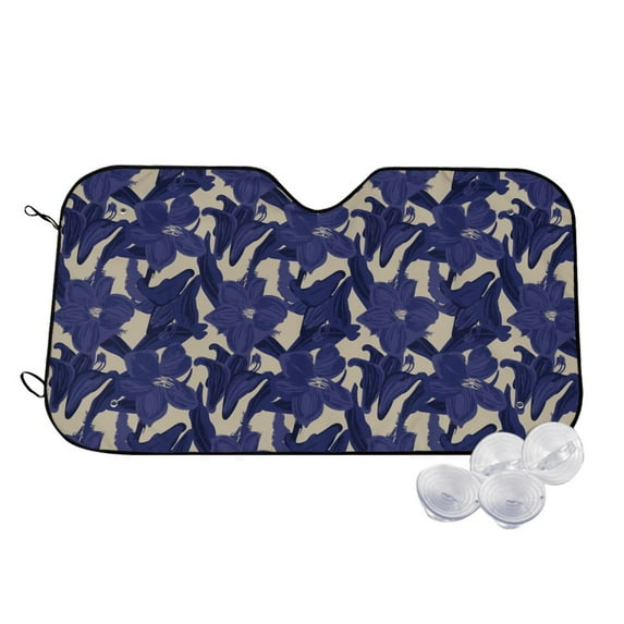 Fotbe Lilies Flowers Car Windshield Sunshade | Sun Visor Protector Front Window Shade, Keeps Out UV Rays, Keeps Your Vehicle Cool-Medium