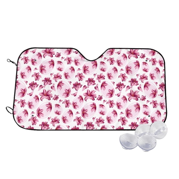 Fotbe Lilies Flowers Car Windshield Sunshade | Sun Visor Protector Front Window Shade, Keeps Out UV Rays, Keeps Your Vehicle Cool-Small
