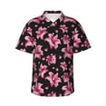 thumbnail image 1 of Fotbe Lilies Flowers Hawaiian Shirt for Men Unisex Summer Beach Casual Short Sleeve Cotton Linen Button Down Shirts-3X-Large, 1 of 9