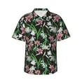 thumbnail image 1 of Fotbe Lilies Flowers Hawaiian Shirt for Men Unisex Summer Beach Casual Short Sleeve Cotton Linen Button Down Shirts-Large, 1 of 5