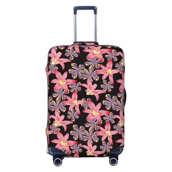 Fotbe Lilies Flowers Luggage Cover Protector,Suitcase Protector,Scratch and Dirt Resistant,Fits 18-32 Inch Luggage-Large