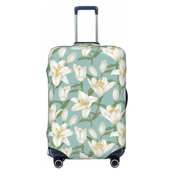 Fotbe Lilies Flowers Luggage Cover Protector,Suitcase Protector,Scratch and Dirt Resistant,Fits 18-32 Inch Luggage-Medium
