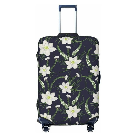 Fotbe Lilies Flowers Luggage Cover Protector,Suitcase Protector,Scratch and Dirt Resistant,Fits 18-32 Inch Luggage-Medium