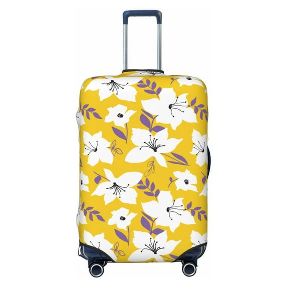 Fotbe Lilies Flowers Luggage Cover Protector,Suitcase Protector,Scratch and Dirt Resistant,Fits 18-32 Inch Luggage-Small