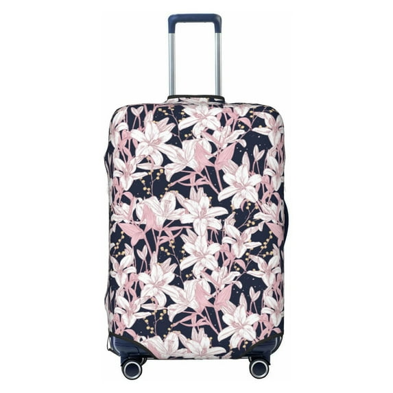 Fotbe Lilies Flowers Luggage Cover Protector,Suitcase Protector,Scratch and Dirt Resistant,Fits 18-32 Inch Luggage-X-Large