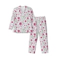 thumbnail image 1 of Fotbe Lilies Flowers Pattern Long Sleeve Pajama Set for Men,Sleepwear Set,2-piece Loungewear Set,Soft PJs Comfy Nightwear with Pockets-X-Large, 1 of 7