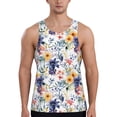 thumbnail image 1 of Fotbe Lilies Flowers Pattern Men's Quick Dry Workout Tank Top Gym Muscle Tee Fitness Bodybuilding Sleeveless T Shirt Breathable Workout Shirt-Medium, 1 of 9