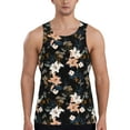 thumbnail image 1 of Fotbe Lilies Flowers Pattern Men's Quick Dry Workout Tank Top Gym Muscle Tee Fitness Bodybuilding Sleeveless T Shirt Breathable Workout Shirt-Small, 1 of 9