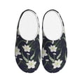 thumbnail image 1 of Fotbe Lilies Flowers Pattern Women's Fuzzy Curly Fur Memory Foam Loafer Slippers Indoor Outdoor Slippers Winter Home Shoes-39/40, 1 of 7