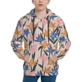 thumbnail image 1 of Fotbe Lilies Flowers Pattern Youth Pullover Hooded Sweatshirt, Boys Hoodie, Kangaroo Pocket Hoodie for Kids Girls -Large, 1 of 6