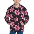 thumbnail image 1 of Fotbe Lilies Flowers Pattern Youth Pullover Hooded Sweatshirt, Boys Hoodie, Kangaroo Pocket Hoodie for Kids Girls -Large, 1 of 6