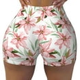 thumbnail image 1 of Fotbe Lilies Flowers Seamless Shorts, Womens Workout Shorts High Waist Stretch Booty Short for Gym/Yoga/Running/Biking-X-Large, 1 of 9
