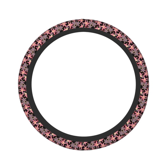 Fotbe Lilies Flowers Steering Wheel Cover Universal 15 in Car Accessories for Men Women,Steering Wheel Protector Comfortable Protective Case for SUV Sedan Decor