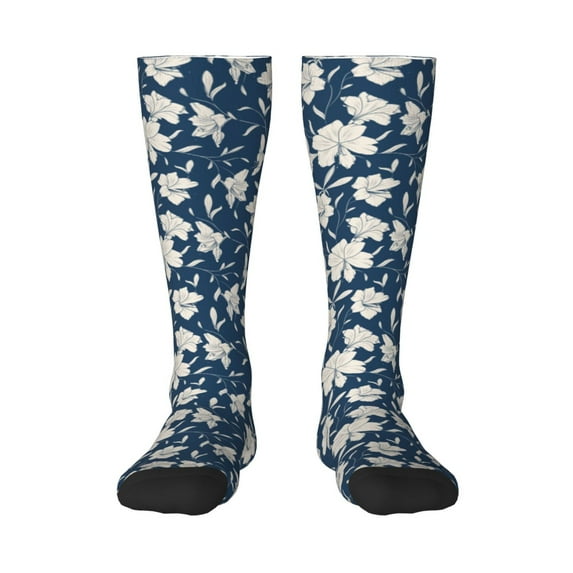 Fotbe Lilies Flowers print Women's Men's Novelty Crew Socks Cotton Socks Knee High Socks for Walking,Running,Nurses,Pregnancy