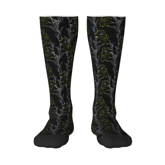 Fotbe Lilies Flowers print Women's Men's Novelty Crew Socks Cotton Socks Knee High Socks for Walking,Running,Nurses,Pregnancy