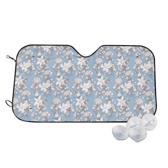 Fotbe Lily Flower Car Windshield Sunshade | Sun Visor Protector Front Window Shade, Keeps Out UV Rays, Keeps Your Vehicle Cool-Small