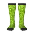 thumbnail image 1 of Fotbe Lime green glitter print Women's Men's Novelty Crew Socks Cotton Socks Knee High Socks for Walking,Running,Nurses,Pregnancy, 1 of 8