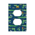 thumbnail image 1 of Fotbe Little Pirate Crocodile Print Duplex Receptacle Wall Plate, 1-Gang 5.0" x3.0" Wall Outlet Covers, Dual Outlet Faceplates Covers, Color-matched Screws Included-Style S, 1 of 6