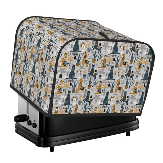 Fotbe Llama and Cactus1 for Four Slice Toaster Cover, Fingerprint Protector, Super Soft Appliance Cover And Dust Cover,Bread Dust Cover & Fingerprint Protection