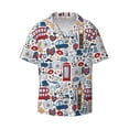 thumbnail image 1 of Fotbe London Symbols1 print Short Sleeve Button Down Shirts for Men Casual Summer Beach Wrinkle Free Shirt-Medium, 1 of 7