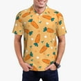thumbnail image 1 of Fotbe Love Carrot Pattern Men’s Golf Polo Shirt – Breathable Performance Golf Shirt with Button-Down Collar-Large, 1 of 6