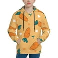 thumbnail image 1 of Fotbe Love Carrot Pattern Youth Pullover Hooded Sweatshirt, Boys Hoodie, Kangaroo Pocket Hoodie for Kids Girls -Small, 1 of 6