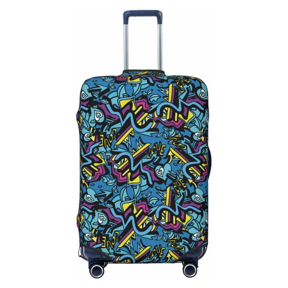 Fotbe Love Music Luggage Cover Protector,Suitcase Protector,Scratch and Dirt Resistant,Fits 18-32 Inch Luggage-Large
