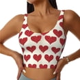 thumbnail image 1 of Fotbe Love Pattern Womens' Sports Bra Longline Wirefree Padded with Medium Support Sports Moisture-Wicking Workou Vest,Tank Top-XX-Large, 1 of 9