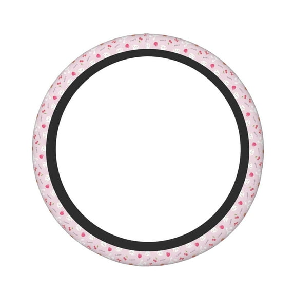 Fotbe Love Rabbit Steering Wheel Cover Universal 15 in Car Accessories for Men Women,Steering Wheel Protector Comfortable Protective Case for SUV Sedan Decor