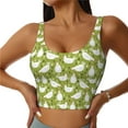 thumbnail image 1 of Fotbe Lovely Chickens Pattern Womens' Sports Bra Longline Wirefree Padded with Medium Support Sports Moisture-Wicking Workou Vest,Tank Top-, 1 of 9