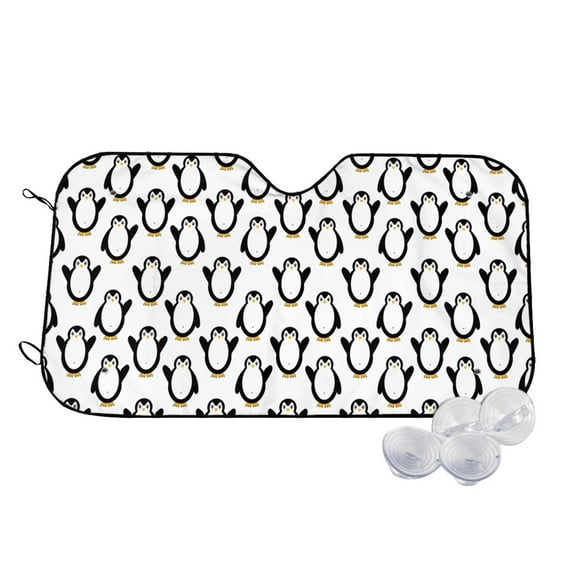 Fotbe Lovely Penguin Car Windshield Sunshade | Sun Visor Protector Front Window Shade, Keeps Out UV Rays, Keeps Your Vehicle Cool-Medium
