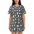 thumbnail image 1 of Fotbe Lovely Penguin Print Pajama Set for Women 2 Piece Loungewear Short Sleeve Tops and Shorts Set Soft Sleepwear-XX-Large, 1 of 7