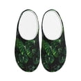 thumbnail image 1 of Fotbe Lush Foliage Green Plant Pattern Women's Fuzzy Curly Fur Memory Foam Loafer Slippers Indoor Outdoor Slippers Winter Home Shoes-39/40, 1 of 7